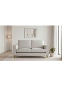 2-Sitzer OTTO HOME "Tvinno", beige (sand), B:155cm H:87cm T:86cm, 100% polyester, Sofas, 2-Sitzer, im skandinavischen Stil, mit Massivholzf&uuml;&szlig;en, Breite 155 cm