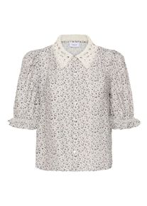 Langarmhemd Saint Tropez "Langarm - Hemd SonyaSZ", Damen, Gr. XS, N-Gr, lila (lila cottage blooms), Obermaterial: 65% Viskose CV. 20% Polyamid PA. 15% Leinen LI., Hemden Langarmhemd