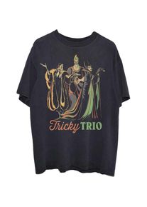 Disney Unisex Tricky Trio Katoenen T-shirt voor volwassenen (Zwart)