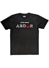 Star Wars Unisex volwassen Andor Logo T-Shirt (Zwart/Wit/Rood)