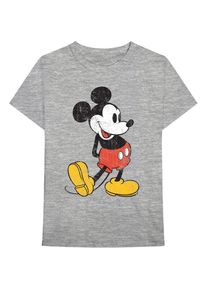 Disney Unisex volwassen Mickey Mouse Vintage Katoenen T-Shirt (Grijs)