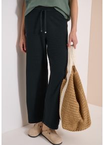 Strickhose Cecil, Damen, Gr. S (38), L&auml;nge 28, schwarz (palm breeze gr&uuml;n), Web, Obermaterial: 60% Baumwolle, 40% Viskose, unifarben, weit lang, Hosen Strickhose