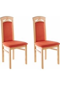 Esszimmerstuhl Home Affaire "Anthony", orange (terra, buchefarben), B:47cm H:101cm T:51cm, Holzwerkstoff, St&uuml;hle, Esszimmerstuhl, Holzstuhl mit dekorativen Fr&auml;sungen