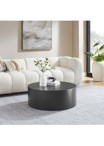 Couchtisch Salesfever "Design-Couchtisch f&uuml;r stilvolles Wohnen, &Oslash; 80 cm", schwarz (schwarz, schwarz), B:80cm H:30cm T:80cm, MDF mit Eschenholzfurnier, Tische, Couchtisch, Stilvoller & moderner Holztisch mit Echtholzfurnier