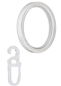 Flachring Garesa "Flachring mit Haken" Gr. 1, wei&szlig;, &Oslash;:20cm, Gardinenbefestigungen, Flachring