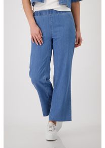 Culotte monari, Damen, Gr. 44, N-Gr, jeans, Denim/Jeans, Obermaterial: 50% Baumwolle, 50% Lyocell, unifarben, regular fit kn&ouml;chelfrei, Hosen Culotte, Regular fit mit elastischem Bund
