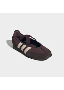 Fitnessschuh adidas Sportswear "BARREDA MARY JANE", Damen, Gr. 40,5, braun (shadow braun, cream wei&szlig;, aurora coffee), Leder, Synthetik, Schuhe Fitnessschuh, Design auf den Spuren des adidas Samba Mary Jane