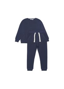 Langarmshirt & Hose Minymo "Hausanzug MISweat", Jungen, Gr. 146, blau (schwarz navy), Obermaterial: 60% Baumwolle CO. 40% Polyester PES., KOB Set-Artikel Langarmshirt & Hose