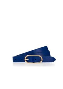 Lederg&uuml;rtel Tamaris "Claudia Gold", Damen, Gr. 95, blau (royale blau), Rindsleder, unifarben, G&uuml;rtel Lederg&uuml;rtel, mit schmaler Schlie&szlig;e, 2 cm breit, aus Rindsleder, unifarben
