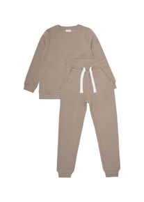 Langarmshirt & Hose Minymo "Hausanzug MISweat", Jungen, Gr. 104, braun (fossil), Obermaterial: 60% Baumwolle CO. 40% Polyester PES., KOB Set-Artikel Langarmshirt & Hose