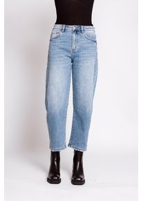 7/8-Jeans Zhrill "IZA", Damen, Gr. 26, N-Gr, blau (blau w7099), Denim/Jeans, Obermaterial: 78% Baumwolle, 21% Polyester, 1% Elasthan, unifarben, bequem 7/8-L&auml;nge, Jeans 7/8-Jeans, bequeme Passform, gerade Beinform, 7/8-L&auml;nge, mit Animal-Print