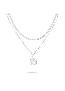 Ketten-Set Tamaris "Schmuck Geschenk Edelstahl Halskette Little Elephant", silber (silberfarben), Halsketten, Damen, Edelstahl, L: 47 B: 3mm, Ketten-Set, B:3mm