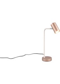 Trio LEUCHTEN Schreibtischlampe "MARLEY, exkl. 1x GU10 max 5W, Tischleuchte H&ouml;he 45cm", rosa (coffee), 1, H: 45cm, 1 Stk., Leuchten, mit Kippschalter, Leuchtenkopf schwenkbar, 150cm Anschlusskabel, Schreibtischlampe