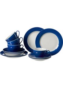Ritzenhoff & Breker Kaffeeservice RITZENHOFF & BREKER "Doppio", blau, 12 Stk., Porzellan, Geschirr-Sets, Kaffeeservice, Geschirr-Set