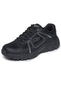 Outdoorschuh Skechers "HILLCREST 2.0-SABBADAY FALLS", Herren, Gr. 42, schwarz (schwarz, schwarz), Lederimitat, Schuhe Outdoorschuh, Schn&uuml;rschuh, Halbschuh mit Memory Foam-Ausstattung