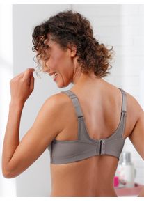 Sport-BH Glamorise, Damen, Gr. 95, Cup B, grau (anthrazit), 75% Polyester, 20% Nylon, 5% Elasthan, BHs Sport-BH