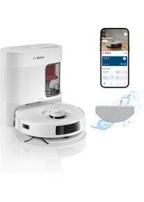 Bosch Saugroboter "Spotless BCRD2W, Saugroboter mit Wischfunktion, 11.000 Pa Saugkraft", wei&szlig; (wei&szlig; bcrd2w), B:35,3cm H:9,6cm T:35,1cm, Saugroboter, Trocken-Servicestation, Infrarot Navigation, Carbon B&uuml;rste, Saugroboter