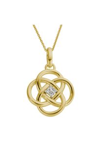 Kettenanh&auml;nger Firetti "Schmuck Geschenk Gold 333 Halsschmuck Anh&auml;nger Knoten", gold (gelbgoldfarben, wei&szlig;goldfarben, w = wei&szlig;), Schmuckanh&auml;nger, Damen, 0,03 P2 = erkennbare Einschl&uuml;sse, Diamanten Gelbgold 333, 1,84 g, Diamanten, Gelbgold 333, Kettenanh&auml;nger, mit Brillanten