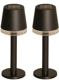 Au&szlig;en-Tischleuchte Luxform "Solar-Tischlampe - Cala d'Or - LED - 2 St&uuml;ck", schwarz, 2 Stk., Leuchten, Au&szlig;en-Tischleuchte, Solarbetrieben