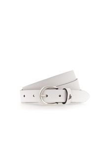 Lederg&uuml;rtel Mustang "Harper", Damen, Gr. 90, wei&szlig; (100, wei&szlig;), Rindsleder, G&uuml;rtel Lederg&uuml;rtel, schmale Form, 2,5 cm breit, aus Rindsleder, mit ovaler Schlie&szlig;e
