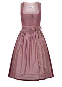 N&uuml;bler Dirndl N&Uuml;BLER "Dirndl midi Dora", Damen, Gr. 42, EURO, lila (bordeaux), Obermaterial: 100% Polyester PES., Kleider Dirndl