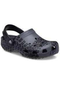 Clog Crocs "Classic Tire Print Clog", Jungen, Gr. 23, schwarz (dunkelgrau, schwarz), Croslite&trade;, Schuhe Clog, Hausschuh, Sandale mit L&uuml;ftungs&ouml;ffnungen