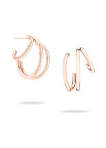 Paar Creolen ECHTZEIT "Schmuck Geschenk Edelstahl Ohrringe Modern Lines", rosa (ros&eacute;goldfarben), Ohrringe, Damen, 22mm, Edelstahl, Paar Creolen