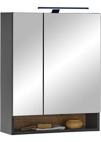 Spiegelschrank BASIC BY BALCULINA "Denver Spiegelschrank, Badezimmerschrank BxHxT 60x75x22", schwarz (schwarz matt), B:60cm H:75cm T:22cm, FSC-zertifizierter Holzwerkstoff, Schr&auml;nke, Spiegelschrank, Breite 60 cm, T&uuml;r L/R montierbar, Softclose