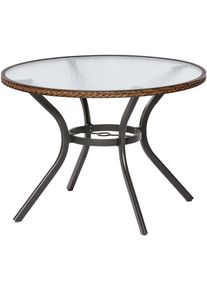 Gartentisch Merxx "Ravenna", grau (braun, anthrazit), H:73,5cm, Tische, Gartentisch, f&uuml;r den Balkon geeignet, &Oslash; 100 cm
