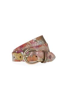 Lederg&uuml;rtel Tamaris "Cecilia Gold", Damen, Gr. 85, bunt (multicolour, gold), Rindsleder, gebl&uuml;mt, mehrfarbig, G&uuml;rtel Lederg&uuml;rtel, mit 3 cm Breite, aus Rindsleder, im Metallic-Design oder Animal-Look