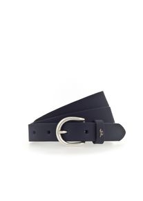 Lederg&uuml;rtel Mustang "Harper", Damen, Gr. 90, blau (navy), Rindsleder, G&uuml;rtel Lederg&uuml;rtel, schmale Form, 2,5 cm breit, aus Rindsleder, mit ovaler Schlie&szlig;e