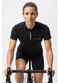 Radtrikot Vaude "SE WO FELLING HZIP T-SHIRT", Damen, Gr. 46, schwarz, Obermaterial: 100% Polyester, Trikots Radtrikot, sportlicher Stil