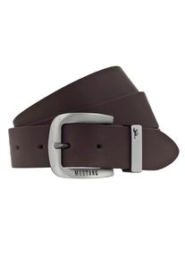 Lederg&uuml;rtel Mustang "Franklin", Herren, Gr. 115, braun (dunkelbraun), Rindsleder, unifarben, G&uuml;rtel Lederg&uuml;rtel, mit Dornschlie&szlig;e aus geschw&auml;rztem Silber, unifarben
