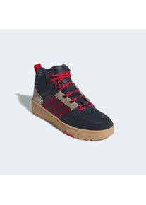 Winterboots adidas Sportswear "HOOPS 4.0 MID", Damen, Gr. 46, blau (aurora ink, better scarlet, gum4), Synthetik, Textil, Schuhe Winterboots, Winterschuhe, Winterstiefel, Snowboots