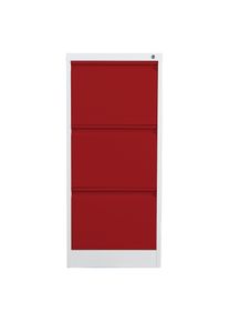 Phoenix, Aktenschrank, H&auml;ngeregistraturschrank 3 Schubladen rot (45 x 62 x 102.50 cm)
