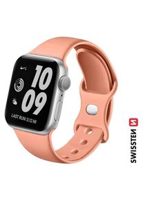 Swissten Silicone Band for Apple Watch 38/40/41 mm Orange Pink (Silikon), Uhrenarmband, Orange