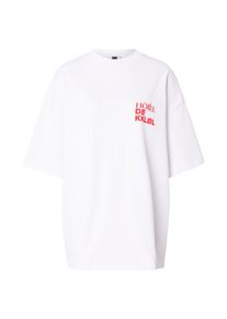Karo Kauer Damer Oversized bluse 'Vacation' knaldr&oslash;d / hvid St&oslash;rrelse S