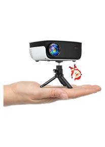 Hopvision Mini Beamer 7500L Full HD 1080P (Full HD, 7500 lm), Beamer, Weiss, Schwarz