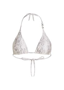 K by KARL LAGERFELD Karl Lagerfeld Damer Bikinioverdel ' Triangel-Bikini-Oberteil ' gr&aring; / hvid St&oslash;rrelse 70
