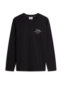 Tommy Hilfiger M&aelig;nd Bluser & t-shirts 'Logo Long Sleeve' sort / hvid St&oslash;rrelse XS