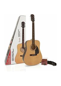 Fender FA-115 Dreadnought Pack Natural Walnut westerngitaar set (Westerngitarre, Boden und Zargen: Linde, Decke: Fichte, Griffbrett: Walnuss), Gitarre