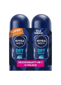 Nivea, Deo, Men Antiperspirant Rollon Dry Fresh Duo 2x50 Ml (Roll-on, 100 ml)