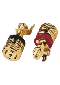 MONACOR High-End-LS-Polklemmen-Paar, Lautsprecher Bauteile, Gold