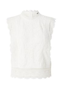 Only Damer Bluse 'Karo' hvid St&oslash;rrelse XL