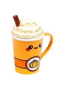 Puckator Foodiemals Latte pumpkin mug with lid 325ml, Tasse, Mehrfarbig