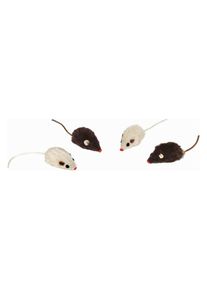 Nobby Katzen-Spielzeug Pl&uuml;schmaus mit Rassel, 4 St&uuml;ck, 5 cm (Pl&uuml;schspielzeug Katze), Katzenspielzeug