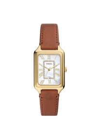 Fossil, Armbanduhr, Raquel, Braun, Gold, Weiss, Grau, (Analoguhr, 26 mm)