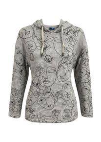 Kapuzensweatshirt NAVIGAZIONE "NAVIGAZIONE Hoody", Damen, Gr. 48, grau (silbergrau), Obermaterial: 70% Baumwolle CO. 25% Polyester PES. 5% Elasthan EL., uni, regular fit, Sweatshirts Kapuzensweatshirt, mit Kapuze