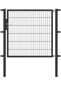Zauneinzelt&uuml;r Alberts "Flexo", grau (anthrazit), B:125cm H:120cm, Stahl, Tore, Zauneinzelt&uuml;r, 125 cm Breite, in versch. H&ouml;hen
