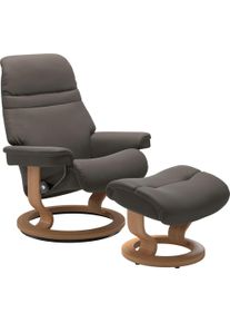 Fu&szlig;hocker stressless "Sunrise", grau (metal grau paloma), B:57cm H:39cm T:40cm, Leder BATICK: BATICK ist ein leicht korrigiertes, durchgef&auml;rbtes und genarbtes M&ouml;belleder, bei dem die meisten Unebenheiten und Spuren in der Regel entfernt wurden.;Leder PALOMA: PALOMA ist ein durchgef&auml;rbtes Semianilin-M&ouml;belleder mit nat&uuml;rlicher Narbung.;ROHLEDER Stoff Q2 FARON: Ein fester zuverl&auml;ssiger Boucl&eacute; mit ein